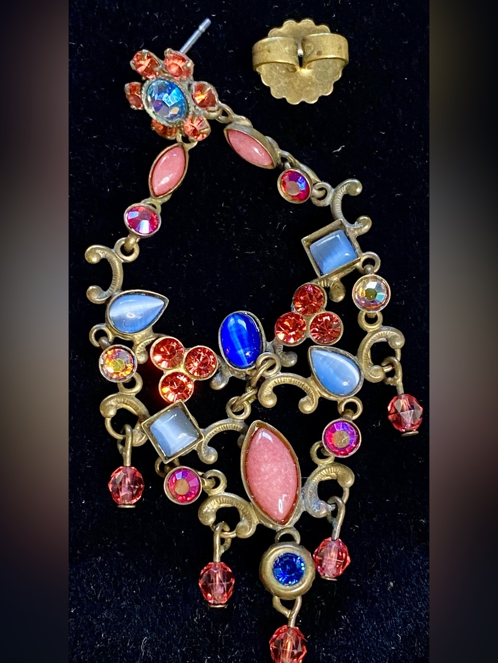 Sorrelli Multicolor Pink, Blue & Coral Drop Necklace
